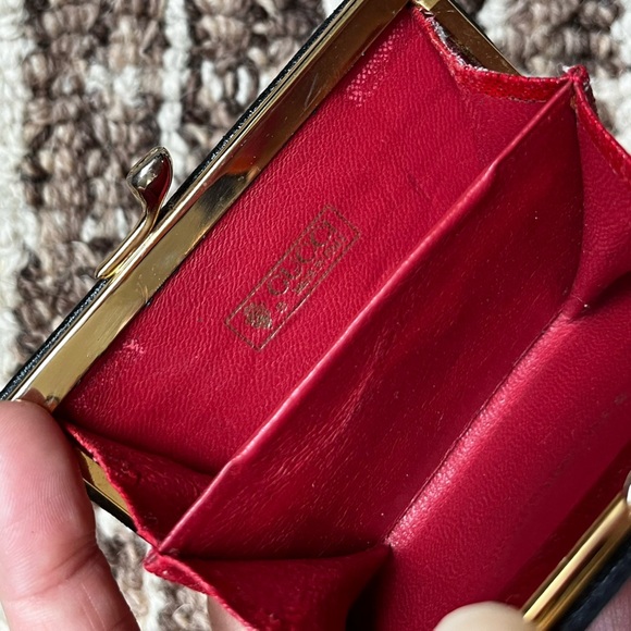 GUCCI GG Vintage Leather Coin Purse Mini Small Interlock Black Wallet - Picture 7 of 10